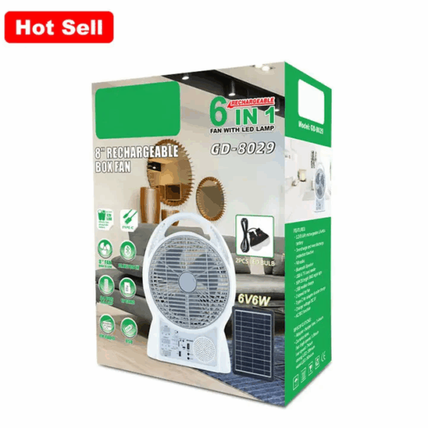 VENTILADOR RECARGABLE SOLAR 6