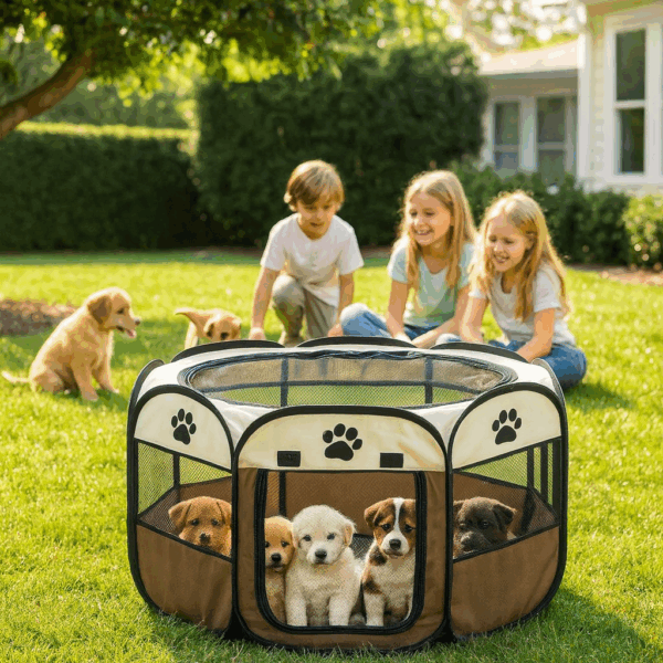 CASA DE JUEGOS PORTATIL Y PLEGABLE PARA MASCOTAS 3