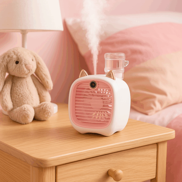 MINI VENTILADOR PORTATIL CON DIFUSOR DE AROMAS