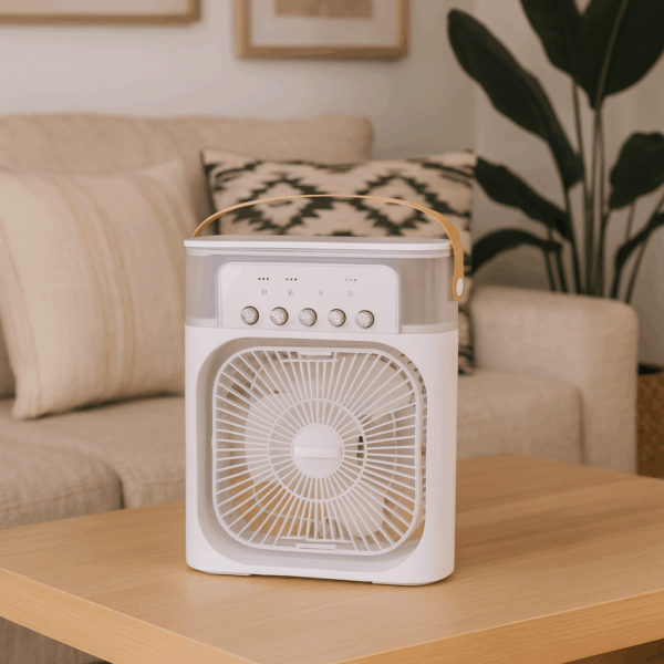 VENTILADOR CON HUMIDIFICADOR PORTATIL